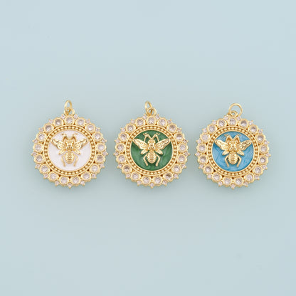 Gold Bee Charms,18K Gold Filled Bee Pendant,Enamel Bee Charm Bracelet Necklace for DIY Jewelry Making Supply