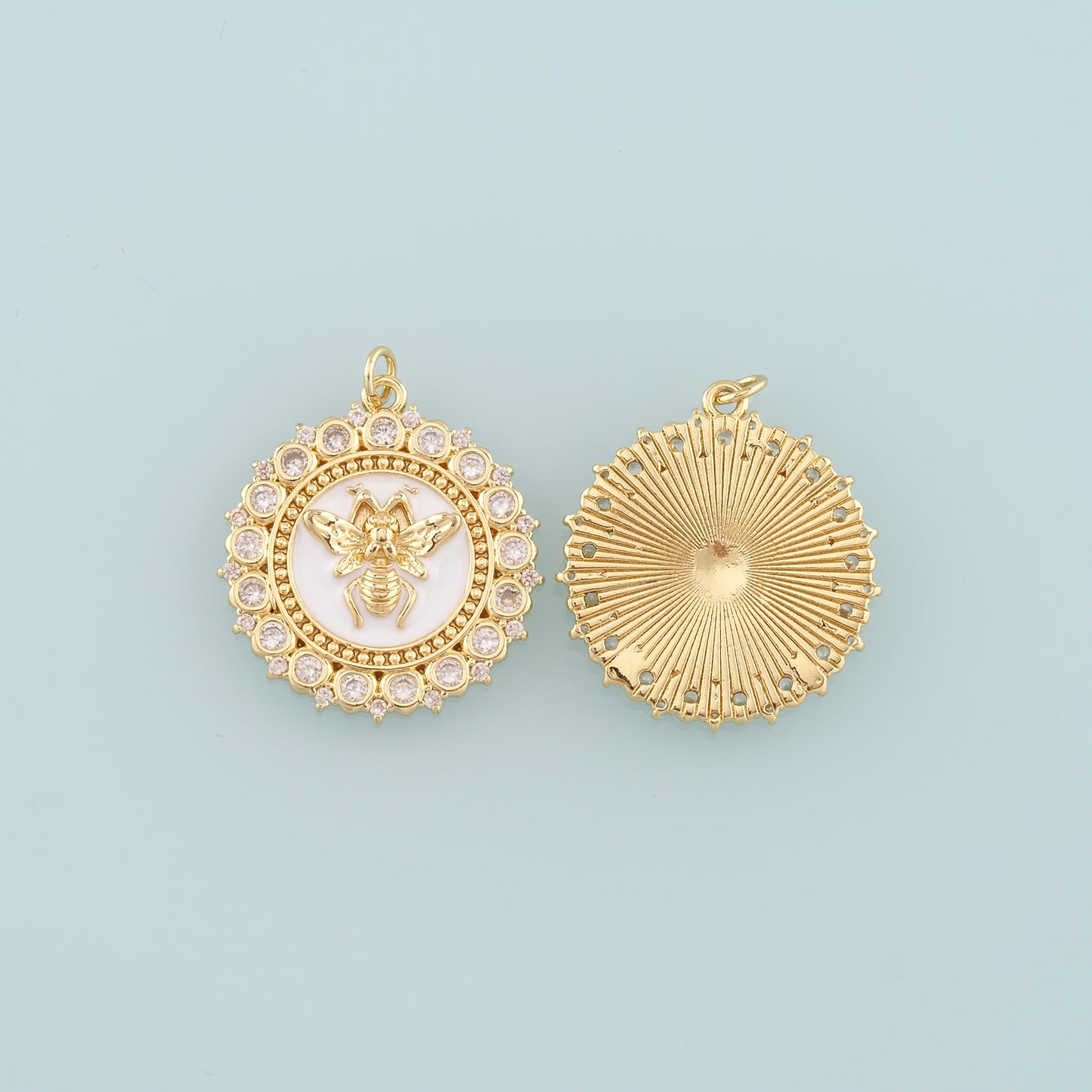 Gold Bee Charms,18K Gold Filled Bee Pendant,Enamel Bee Charm Bracelet Necklace for DIY Jewelry Making Supply