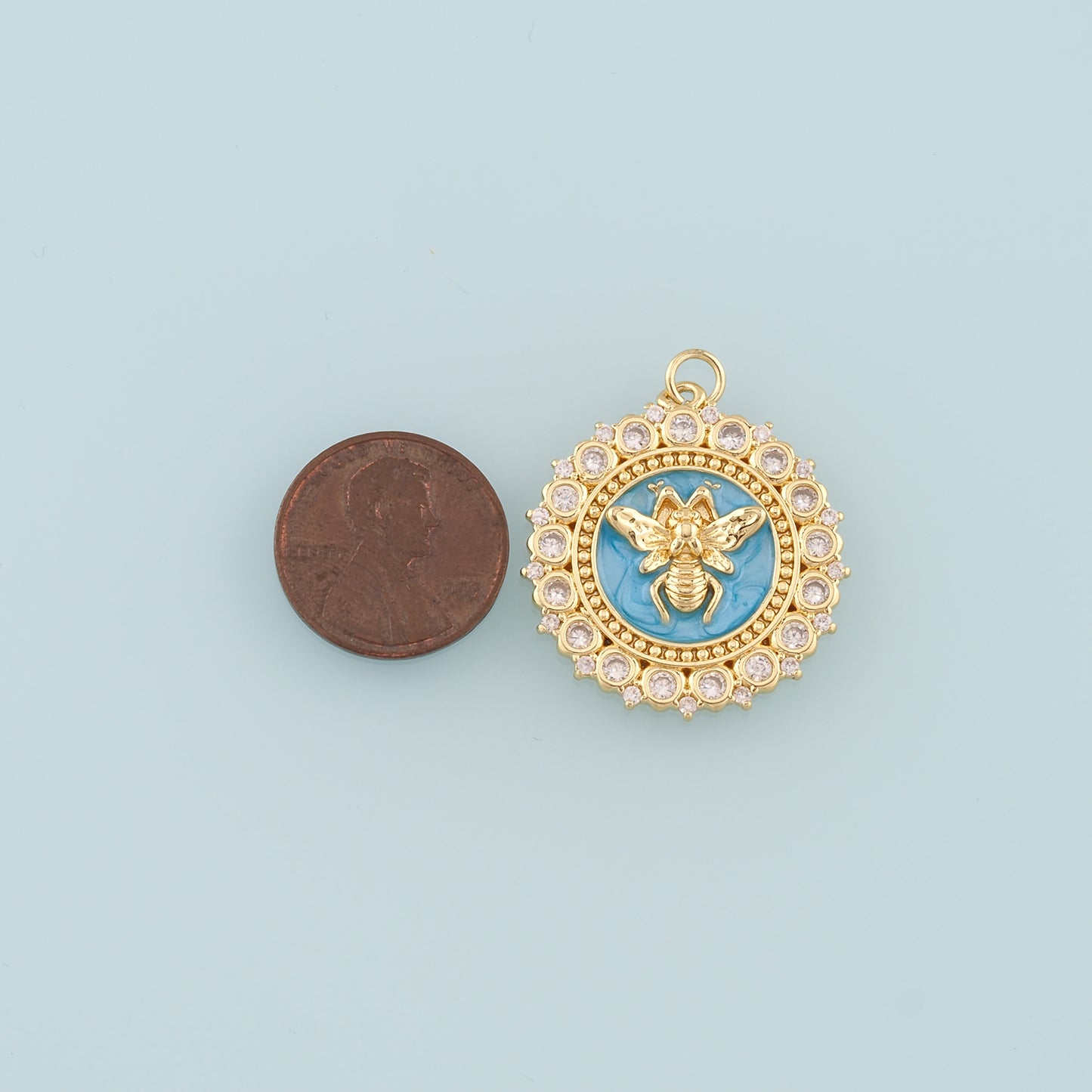 Gold Bee Charms,18K Gold Filled Bee Pendant,Enamel Bee Charm Bracelet Necklace for DIY Jewelry Making Supply