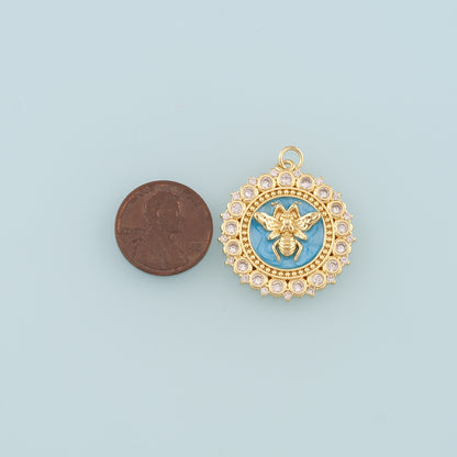 Gold Bee Charms,18K Gold Filled Bee Pendant,Enamel Bee Charm Bracelet Necklace for DIY Jewelry Making Supply