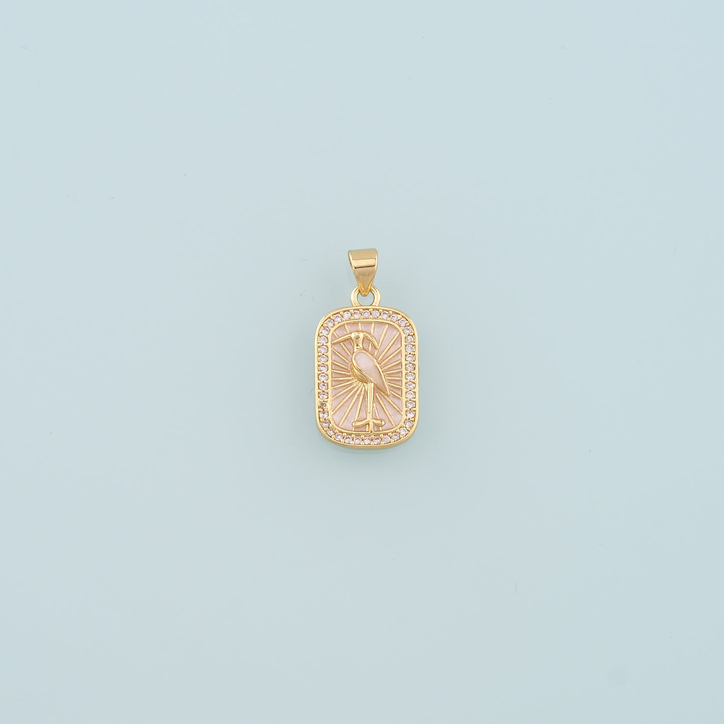 Gold Crane Charms,18K Gold Filled Bird Pendant,Enamel Crane Charm Bracelet Necklace for DIY Jewelry Making Supply