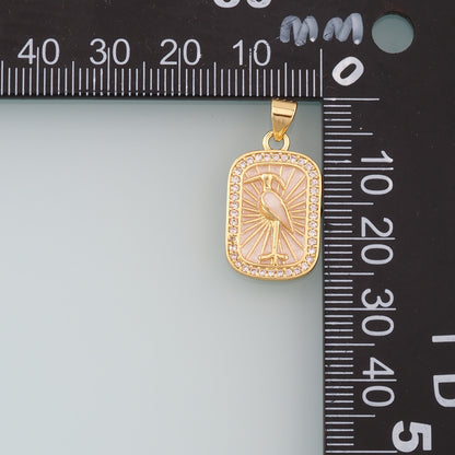 Gold Crane Charms,18K Gold Filled Bird Pendant,Enamel Crane Charm Bracelet Necklace for DIY Jewelry Making Supply