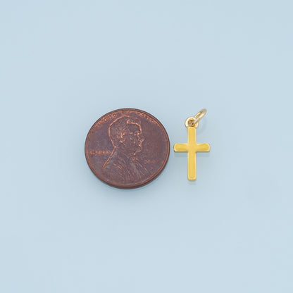 Gold Cross Charms,18K Gold Filled Enamel Cross Pendant,Protect Religious Charm Bracelet Necklace for DIY Jewelry Making Supply
