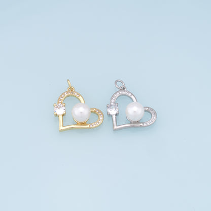 Gold Heart Charms,18K Gold Filled Heart Pendant,Heart Charm Bracelet Necklace for DIY Jewelry Making Supply