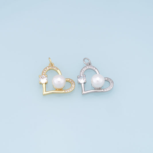 Gold Heart Charms,18K Gold Filled Heart Pendant,Heart Charm Bracelet Necklace for DIY Jewelry Making Supply
