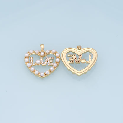 Gold Heart Charms,18K Gold Filled Heart Pendant,Heart Love Charm Bracelet Necklace for DIY Jewelry Making Supply