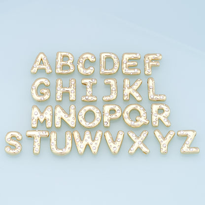 Gold letter Charms,18K Gold Filled letter Pendant,initial Charm Bracelet Necklace for DIY Jewelry Making Supply