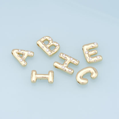 Gold letter Charms,18K Gold Filled letter Pendant,initial Charm Bracelet Necklace for DIY Jewelry Making Supply