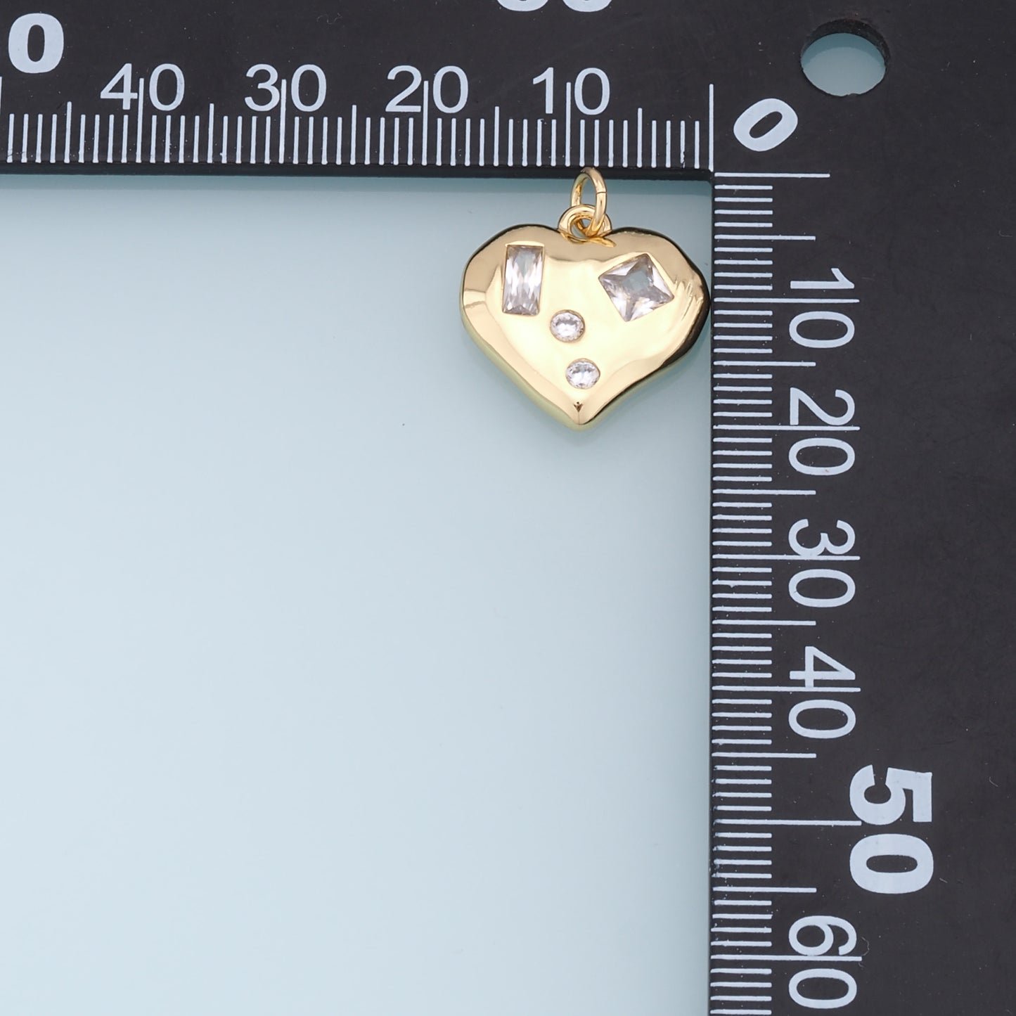 Gold Heart Charms,18K Gold Filled Heart Pendant,Heart Charm Bracelet Necklace for DIY Jewelry Making Supply