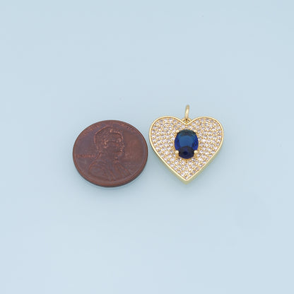 Gold Heart Charms,18K Gold Filled Heart Pendant,crystal Heart Charm Bracelet Necklace for DIY Jewelry Making Supply