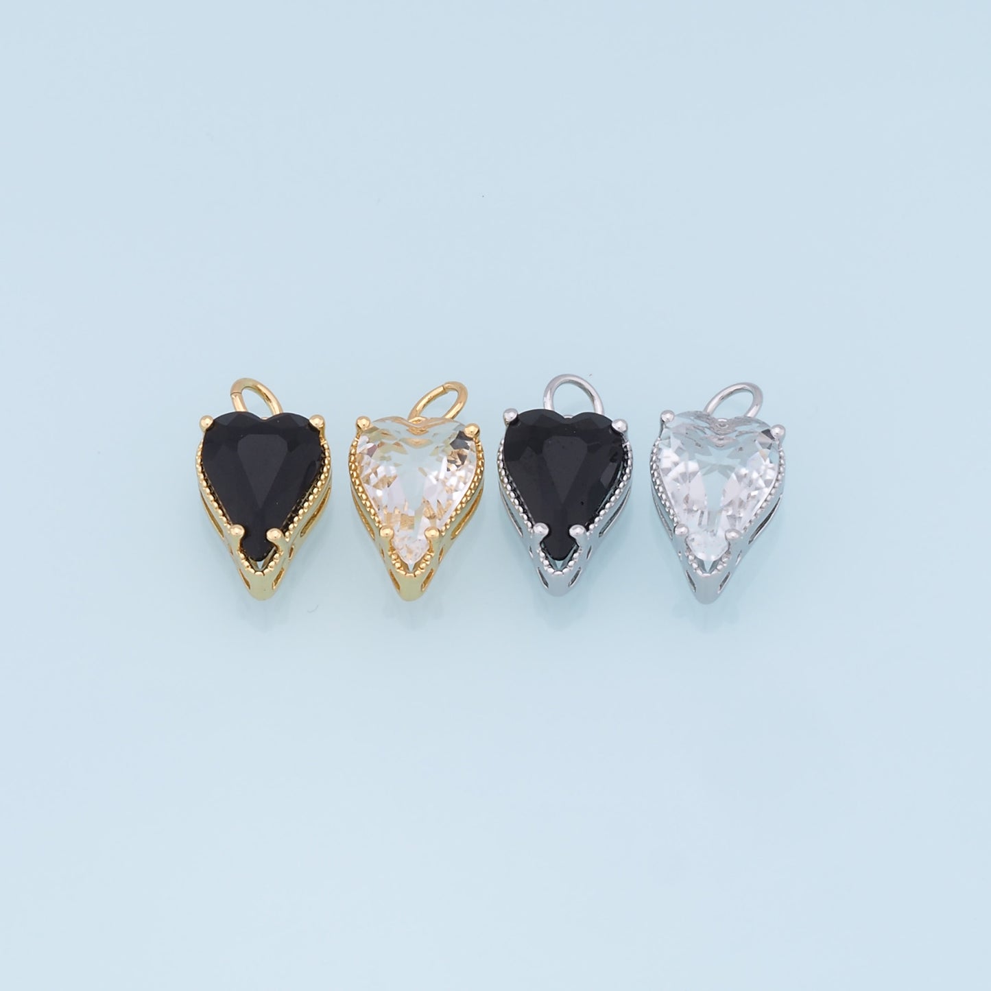Gold Heart Charms,18K Gold Filled Heart Pendant,Heart Charm Bracelet Necklace for DIY Jewelry Making Supply