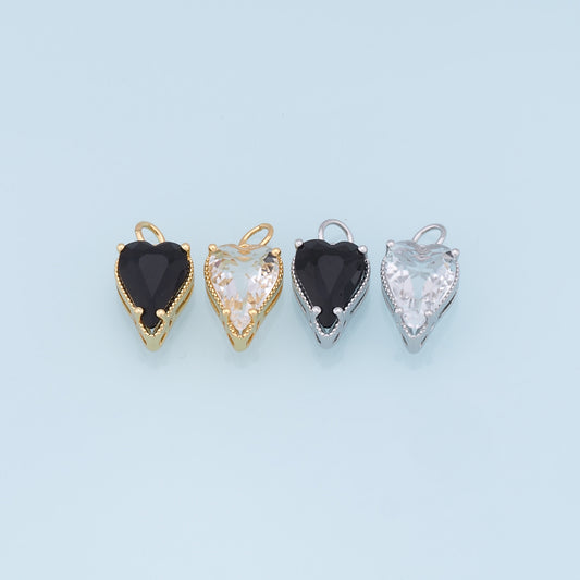 Gold Heart Charms,18K Gold Filled Heart Pendant,Heart Charm Bracelet Necklace for DIY Jewelry Making Supply