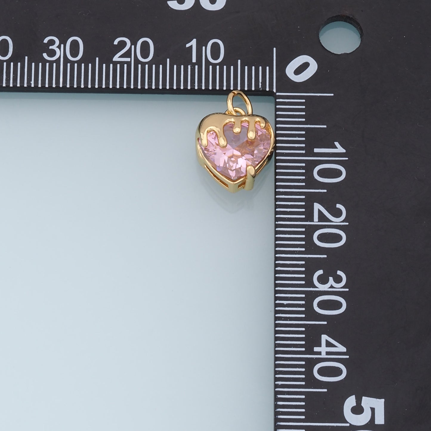 Gold Heart Charms,18K Gold Filled Heart Pendant,crystal Heart Charm Bracelet Necklace for DIY Jewelry Making Supply