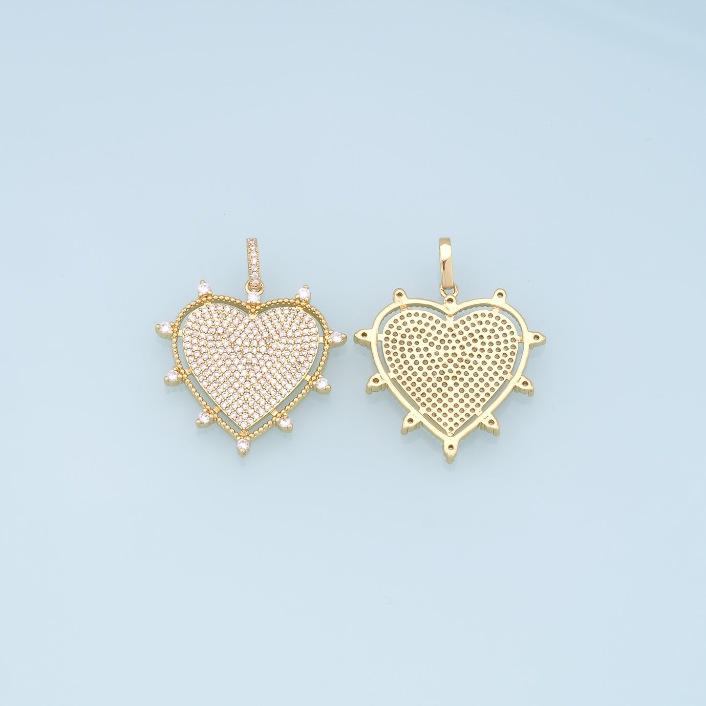 Gold Heart Charms,18K Gold Filled Heart Pendant,Heart Charm Bracelet Necklace for DIY Jewelry Making Supply
