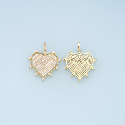 Gold Heart Charms,18K Gold Filled Heart Pendant,Heart Charm Bracelet Necklace for DIY Jewelry Making Supply
