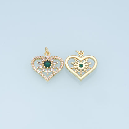 Gold Heart Charms,18K Gold Filled Heart Pendant,Heart Charm Bracelet Necklace for DIY Jewelry Making Supply