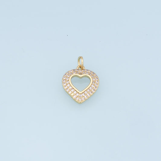 Gold Heart Charms,18K Gold Filled Heart Pendant,Heart Charm Bracelet Necklace for DIY Jewelry Making Supply