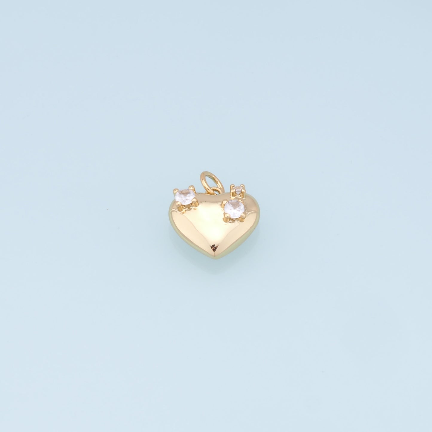 Gold Heart Charms,18K Gold Filled Heart Pendant,Heart Charm Bracelet Necklace for DIY Jewelry Making Supply