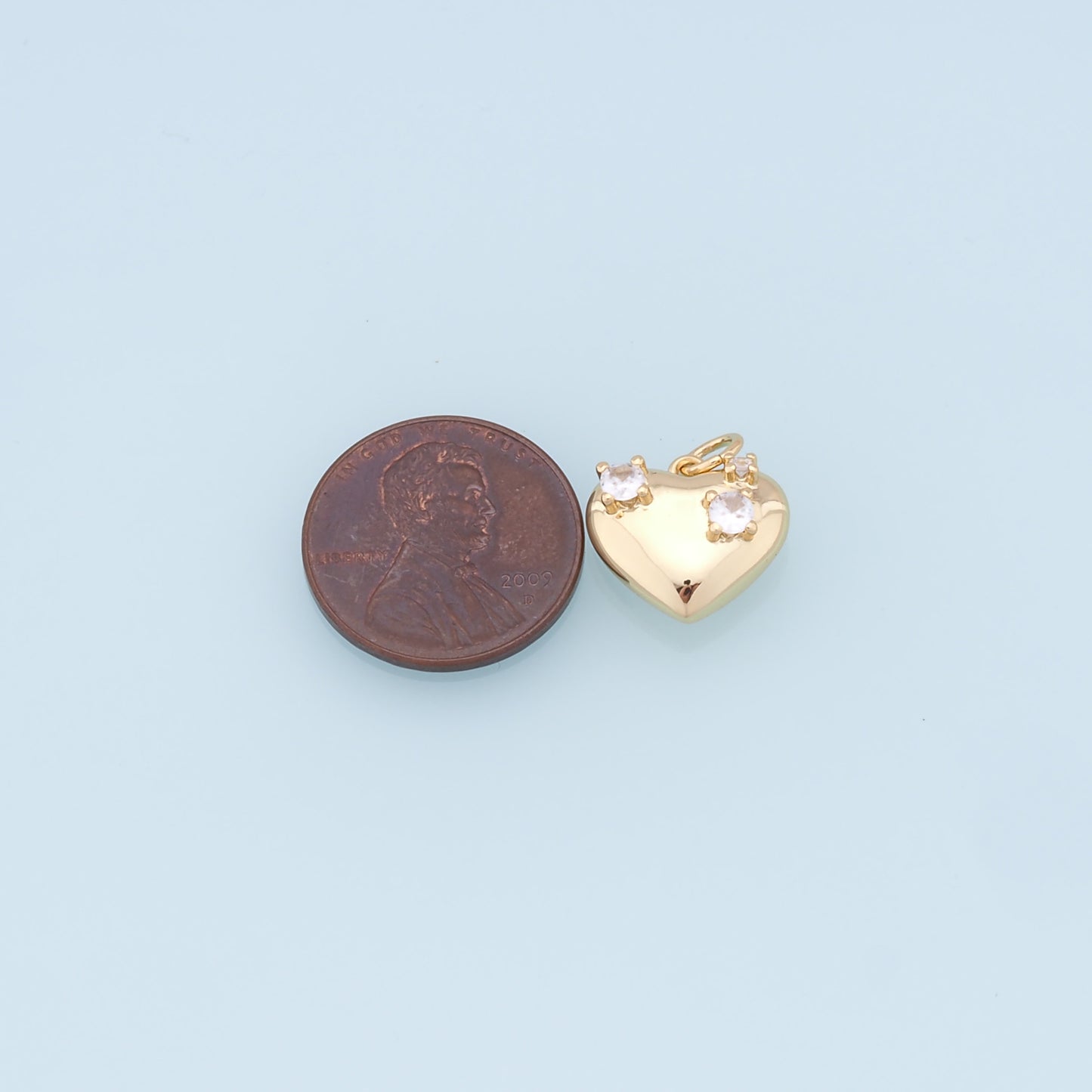 Gold Heart Charms,18K Gold Filled Heart Pendant,Heart Charm Bracelet Necklace for DIY Jewelry Making Supply