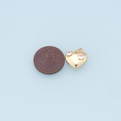 Gold Heart Charms,18K Gold Filled Heart Pendant,Heart Charm Bracelet Necklace for DIY Jewelry Making Supply