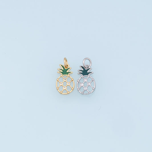 Gold Pineapple Charms,18K Gold Filled Pineapple Pendant,Fruit Charm Bracelet Necklace for DIY Jewelry Making Supply