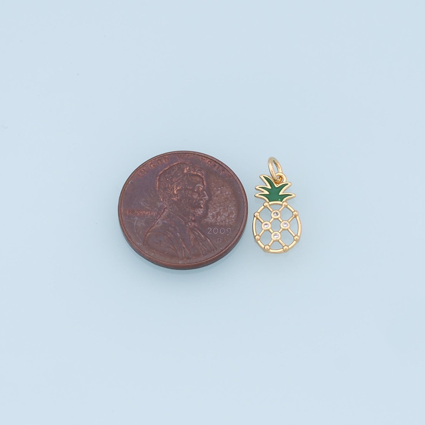 Gold Pineapple Charms,18K Gold Filled Pineapple Pendant,Fruit Charm Bracelet Necklace for DIY Jewelry Making Supply