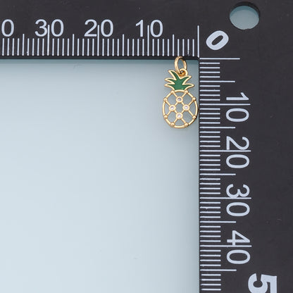 Gold Pineapple Charms,18K Gold Filled Pineapple Pendant,Fruit Charm Bracelet Necklace for DIY Jewelry Making Supply