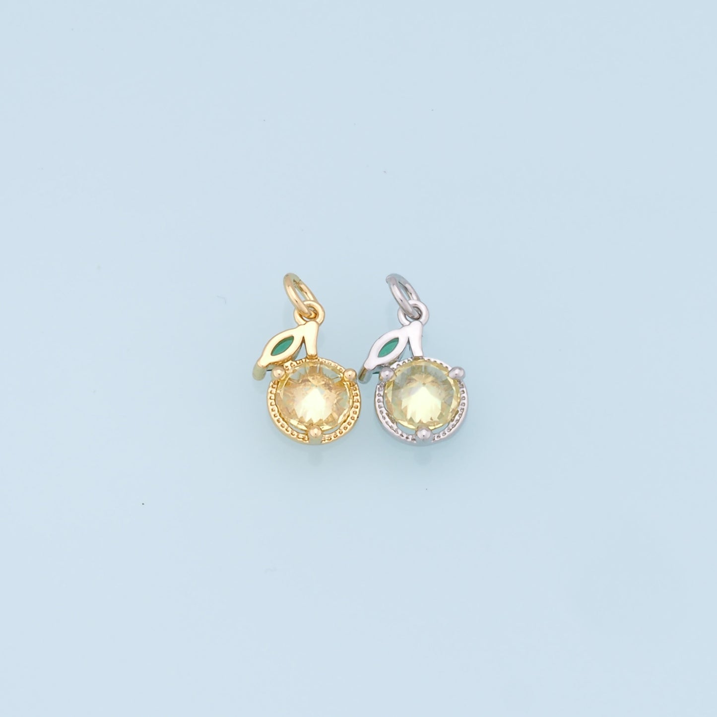 Gold Tangerine Charms,18K Gold Filled Tangerine Pendant,Fruit Charm Bracelet Necklace for DIY Jewelry Making Supply