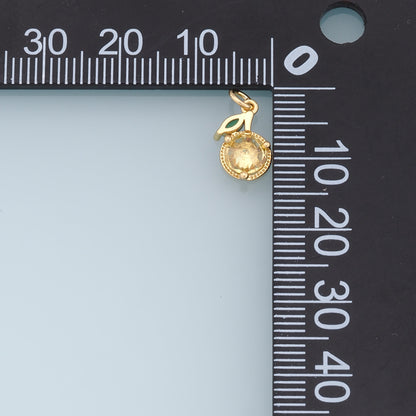 Gold Tangerine Charms,18K Gold Filled Tangerine Pendant,Fruit Charm Bracelet Necklace for DIY Jewelry Making Supply