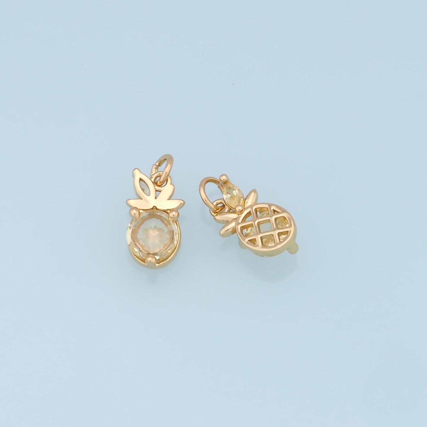 Gold Pineapple Charms,18K Gold Filled Pineapple Pendant,Fruit Charm Bracelet Necklace for DIY Jewelry Making Supply