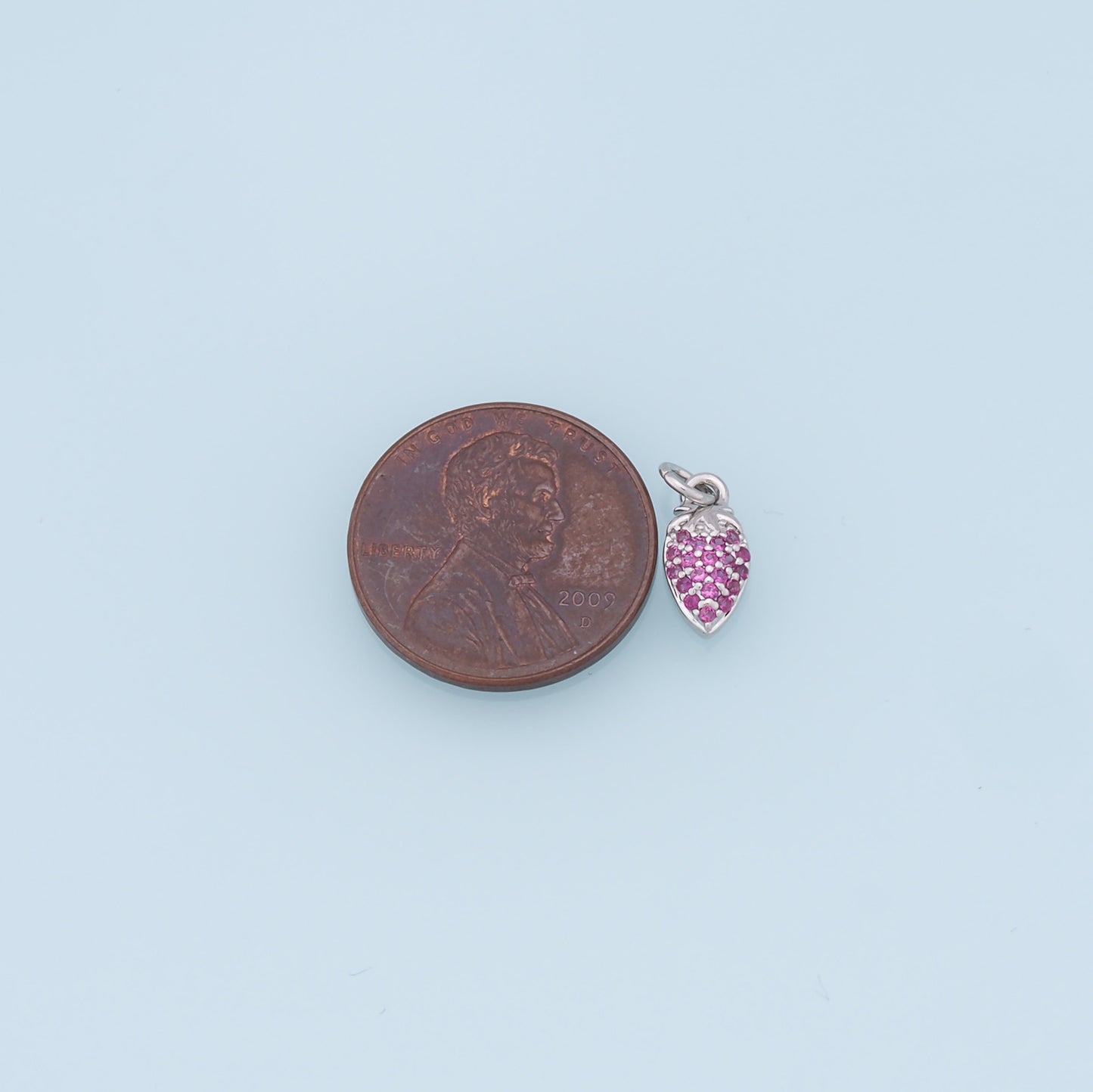 Gold Small Strawberry Charms,18K Gold Filled CZ Strawberry Pendant,Strawberry Charm Bracelet Necklace for DIY Jewelry Making Supply