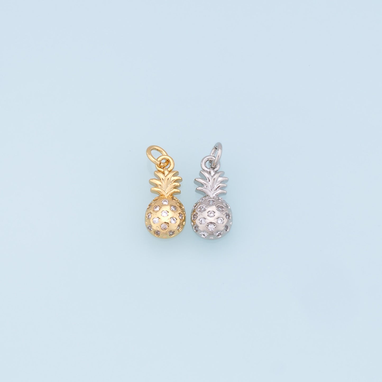 Gold Pineapple Charms,18K Gold Filled Pineapple Pendant,Fruit Charm Bracelet Necklace for DIY Jewelry Making Supply