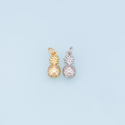 Gold Pineapple Charms,18K Gold Filled Pineapple Pendant,Fruit Charm Bracelet Necklace for DIY Jewelry Making Supply