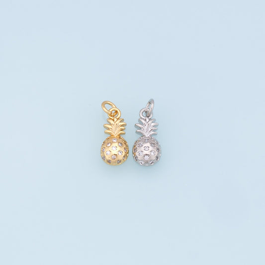 Gold Pineapple Charms,18K Gold Filled Pineapple Pendant,Fruit Charm Bracelet Necklace for DIY Jewelry Making Supply