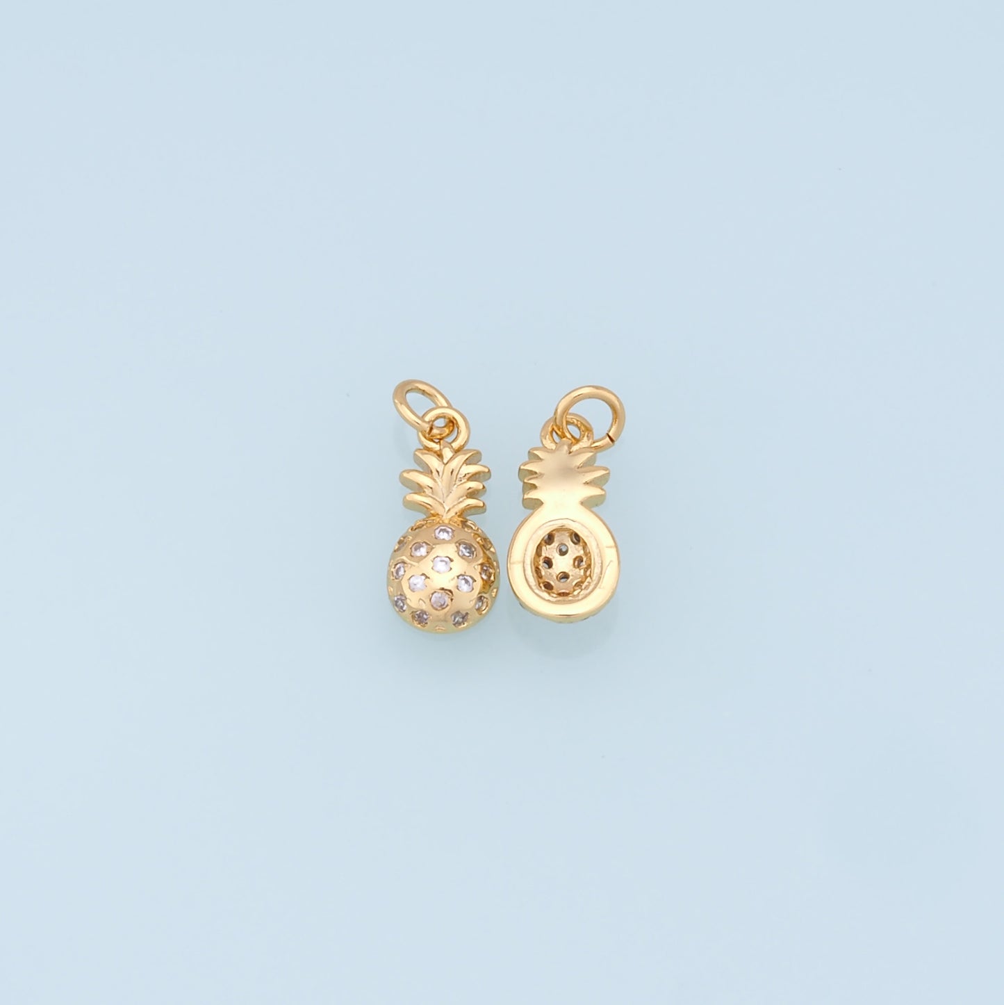 Gold Pineapple Charms,18K Gold Filled Pineapple Pendant,Fruit Charm Bracelet Necklace for DIY Jewelry Making Supply