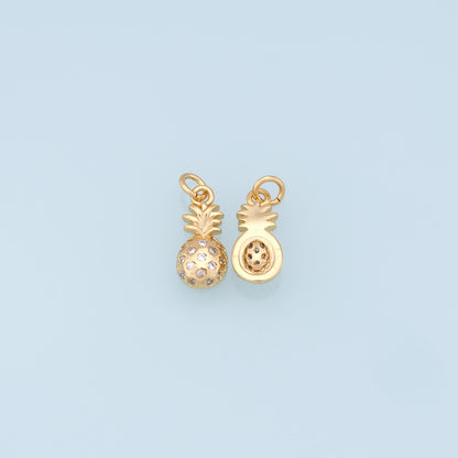 Gold Pineapple Charms,18K Gold Filled Pineapple Pendant,Fruit Charm Bracelet Necklace for DIY Jewelry Making Supply