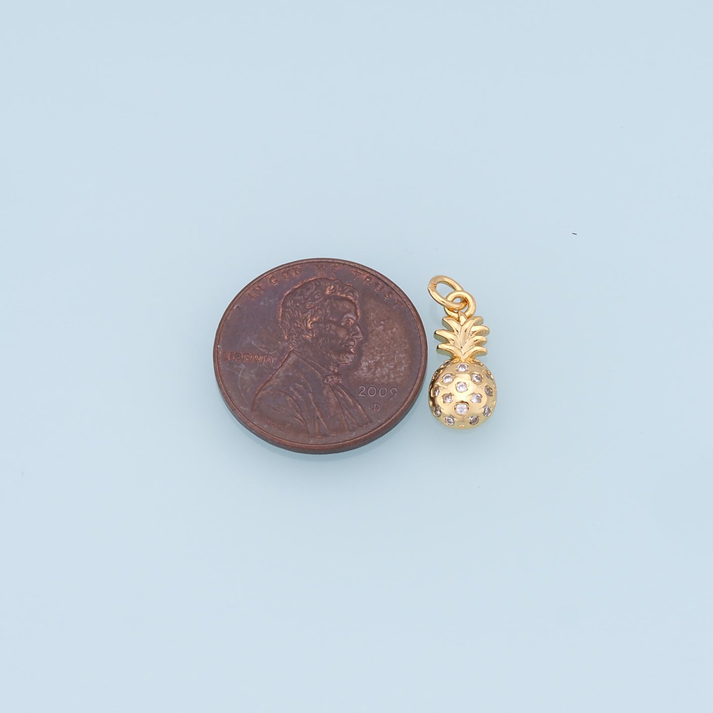 Gold Pineapple Charms,18K Gold Filled Pineapple Pendant,Fruit Charm Bracelet Necklace for DIY Jewelry Making Supply