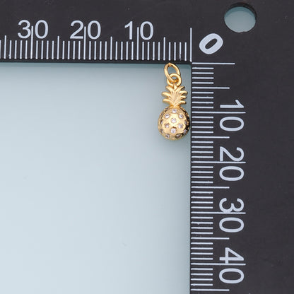 Gold Pineapple Charms,18K Gold Filled Pineapple Pendant,Fruit Charm Bracelet Necklace for DIY Jewelry Making Supply