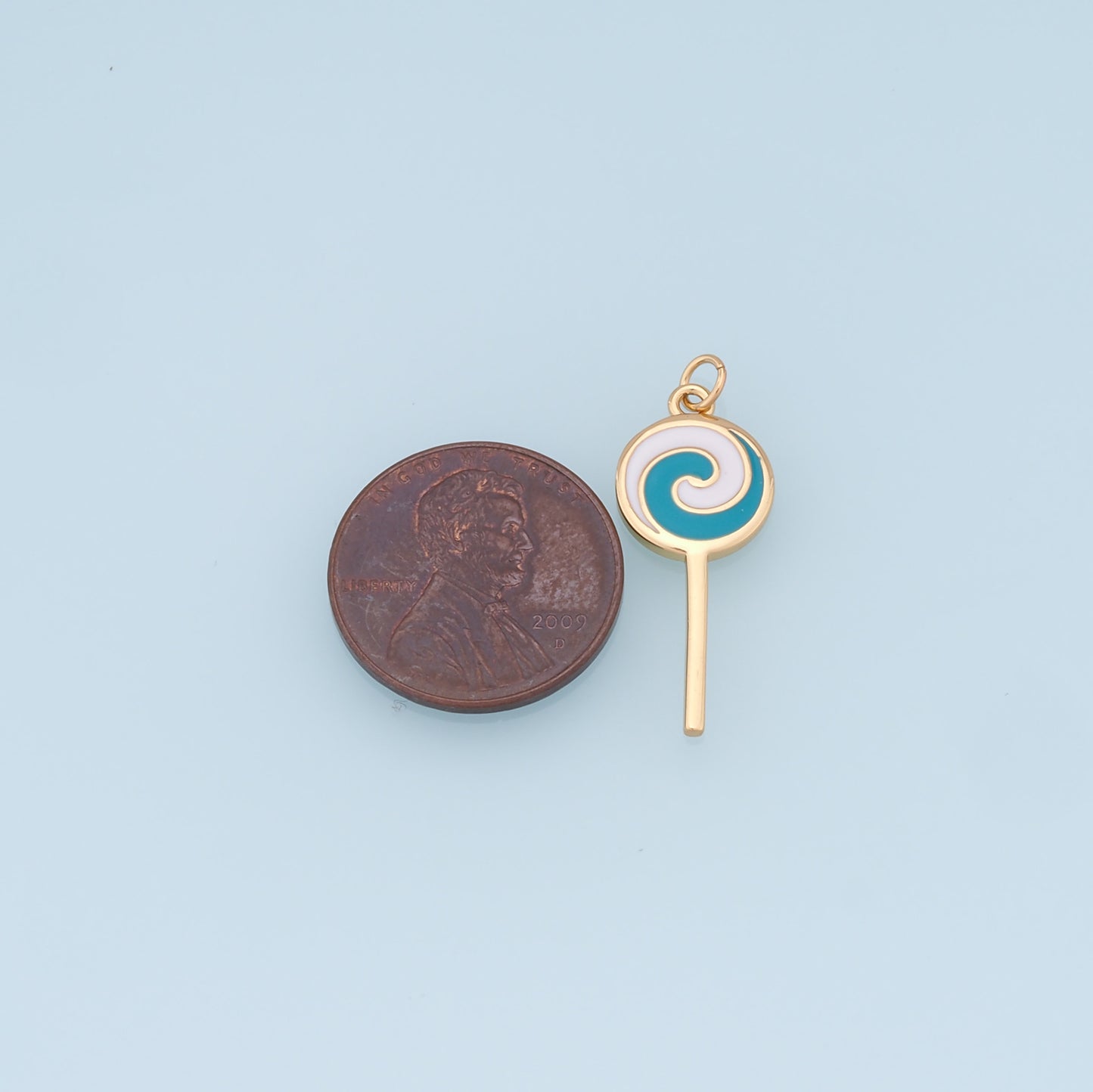 Gold Lollipop Charms,18K Gold Filled Enamel Lollipop Pendant,Candy Charm Bracelet Necklace for DIY Jewelry Making Supply