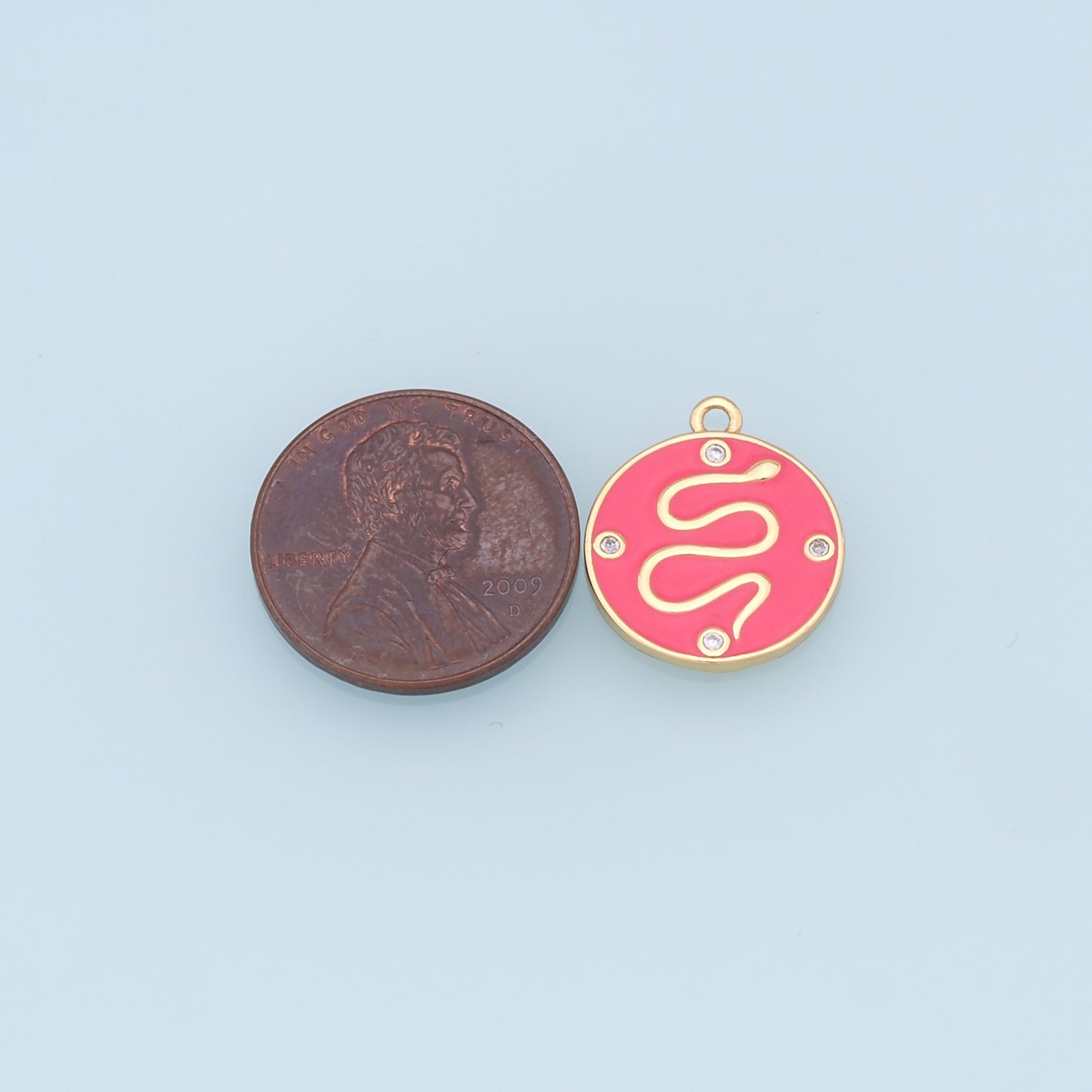 Gold Snake charms,18K Gold Filled Enamel Snake Pendant,Snake Charms Bracelet Necklace for DIY Jewelry Making Supply