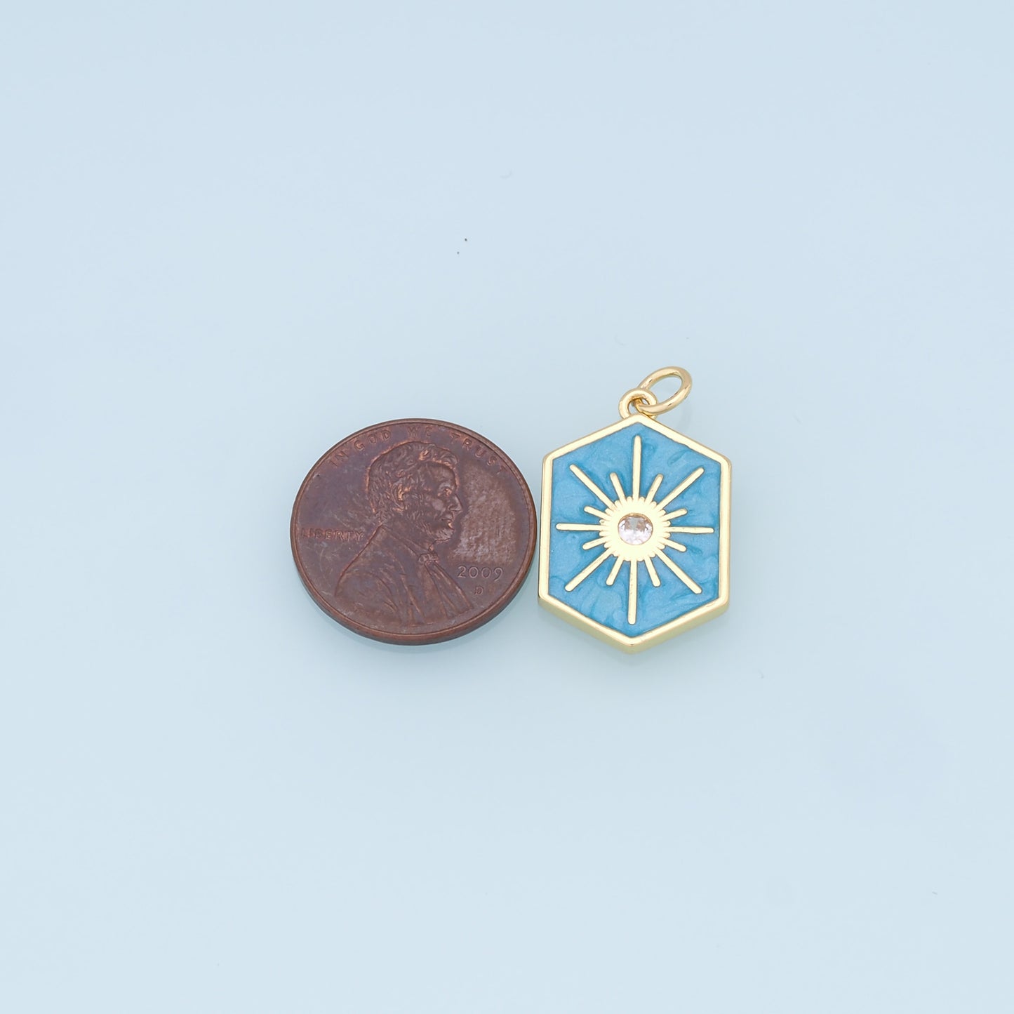 Gold Star Charms,18K Gold Filled Starburst Pendant,Shell North Star Charm Bracelet Necklace for DIY Jewelry Making Supply
