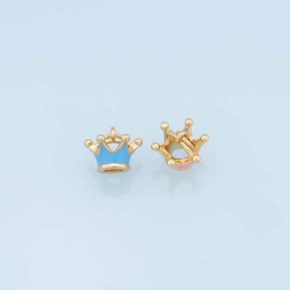 Gold Crown Charms,18K Gold Filled Crown Pendant,Enamel Crown Charm Bracelet Necklace for DIY Jewelry Making Supply