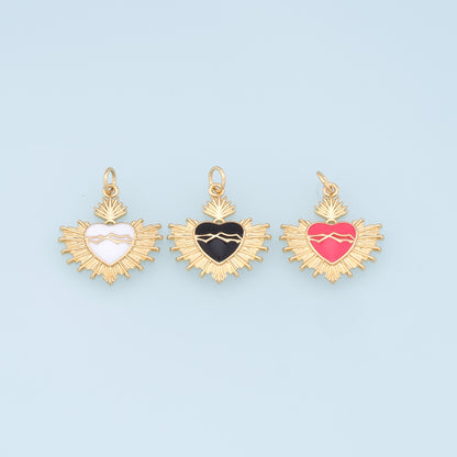 Gold Heart Charms,18K Gold Filled Heart Pendant,Heart Charm Bracelet Necklace for DIY Jewelry Making Supply