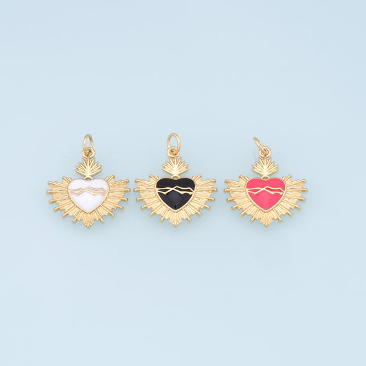 Gold Heart Charms,18K Gold Filled Heart Pendant,Heart Charm Bracelet Necklace for DIY Jewelry Making Supply