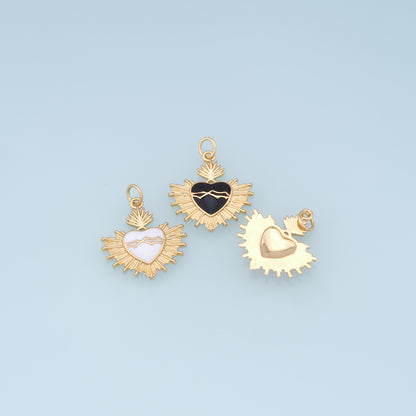 Gold Heart Charms,18K Gold Filled Heart Pendant,Heart Charm Bracelet Necklace for DIY Jewelry Making Supply