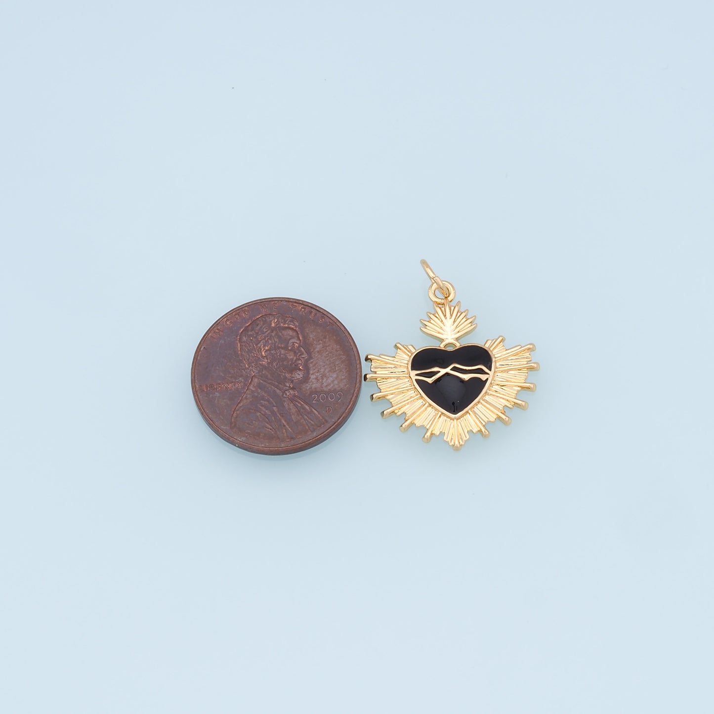 Gold Heart Charms,18K Gold Filled Heart Pendant,Heart Charm Bracelet Necklace for DIY Jewelry Making Supply