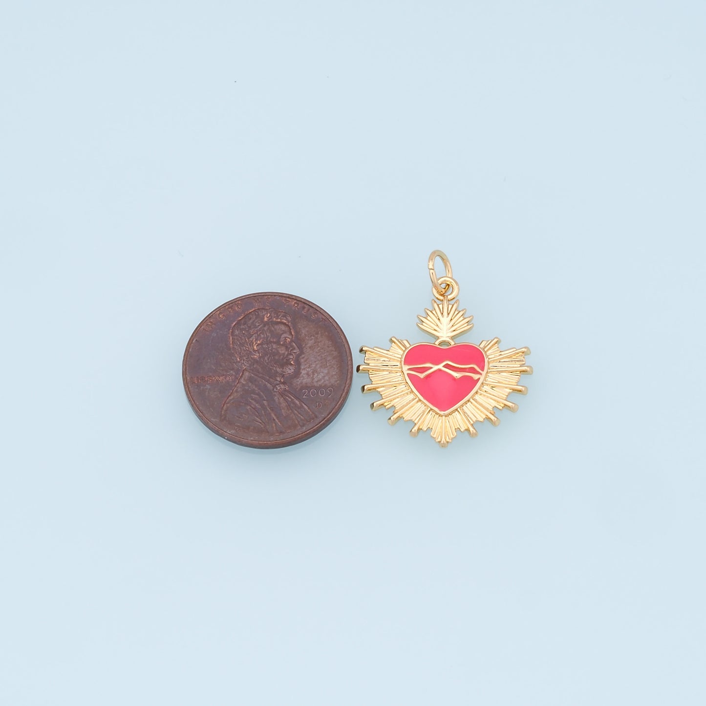 Gold Heart Charms,18K Gold Filled Heart Pendant,Heart Charm Bracelet Necklace for DIY Jewelry Making Supply