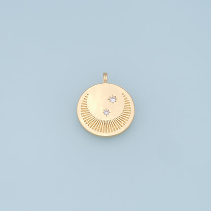 Gold Moon Star Charms,18K Gold Filled CZ Sun Pendant,Celestial Charm Bracelet Necklace for DIY Jewelry Making Supply