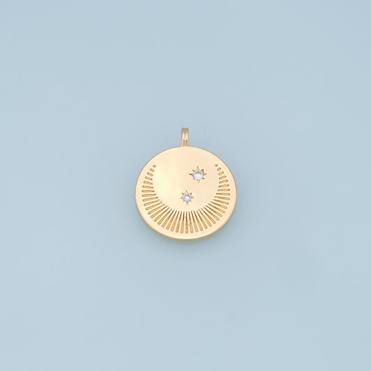 Gold Moon Star Charms,18K Gold Filled CZ Sun Pendant,Celestial Charm Bracelet Necklace for DIY Jewelry Making Supply