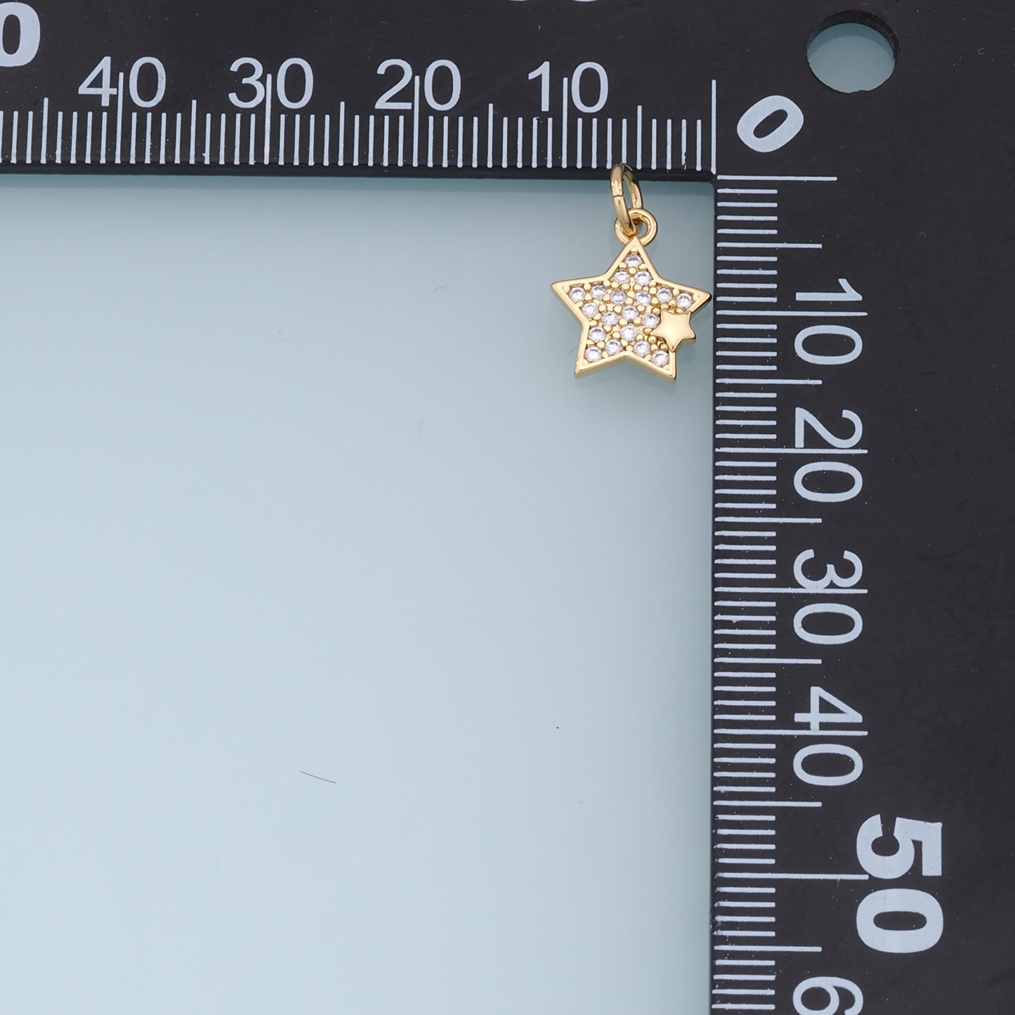 18K Gold Filled Star Pendant,CZ Micro Pave Star Charm Bracelet Necklace for DIY Jewelry Making Supply